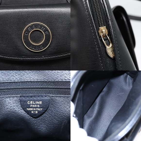 CELINE Hand Bag Leather Black Gold - Picture 11 of 13